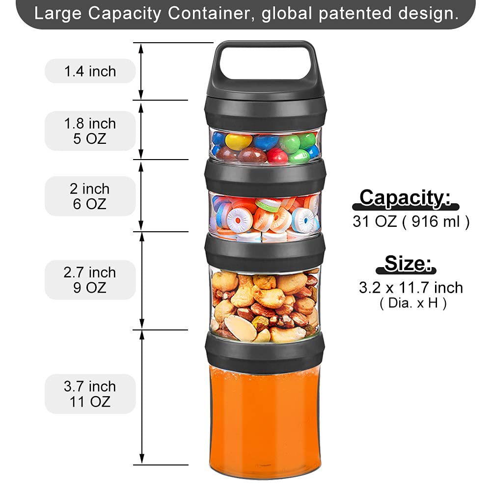 Amazon.com: SELEWARE Stackable Snack Jars, Twist Lock Stackable